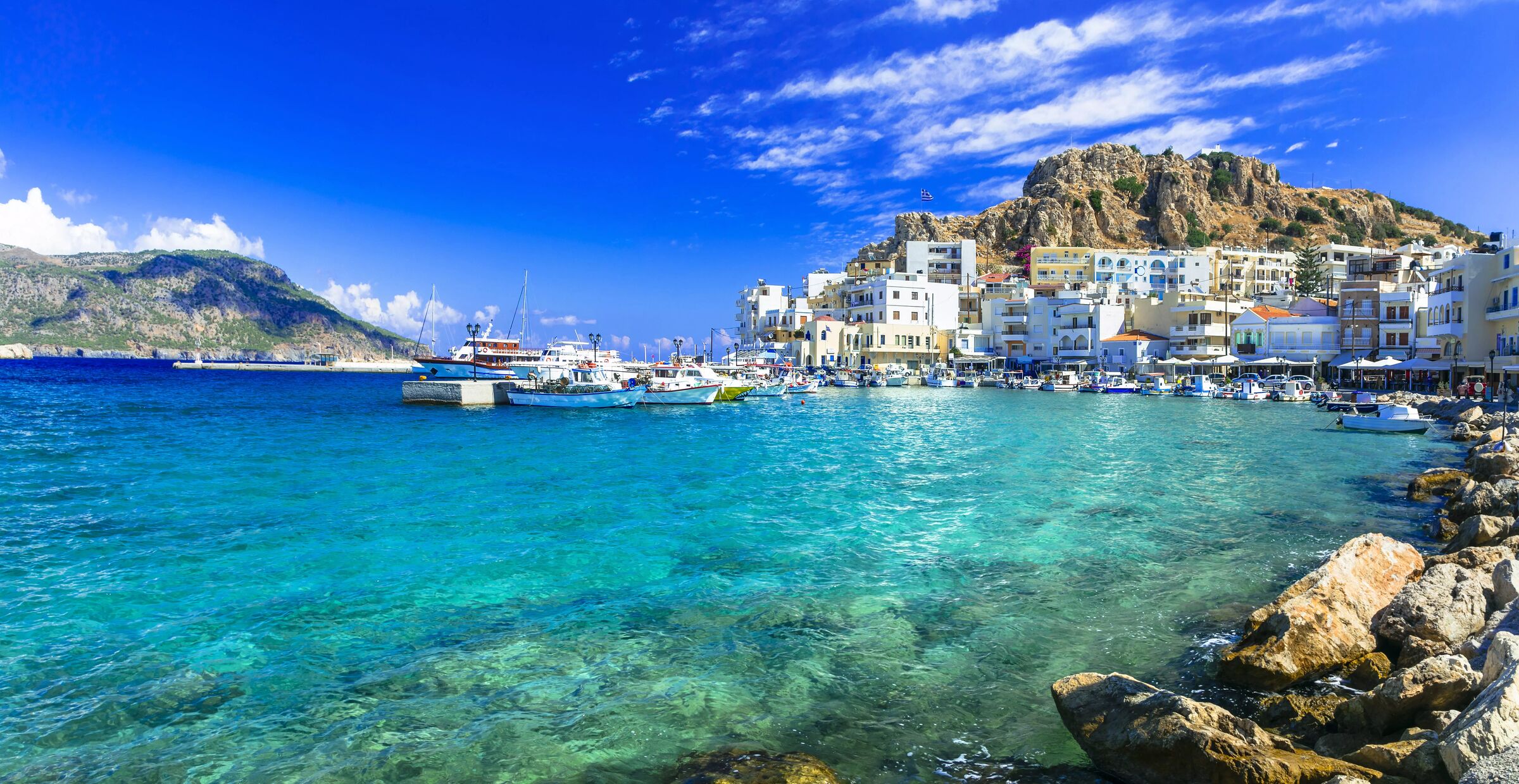 Finn hotell i Karpathos by, Karpathos